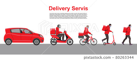 Delivery service set. Delivery home and office to the pandemic Delivery service set. Delivery home and office to the pandemic 80263344