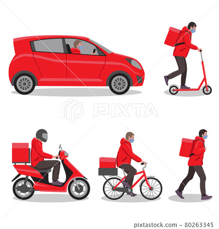 Delivery service set. Delivery home and office to the pandemic Delivery service set. Delivery home and office to the pandemic 80263345