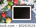 Christmas and New Year Flat Lay Template with tablet 80263624