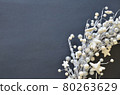 Winter holiday flat lay composition with glitter snowflakes and garland 80263629