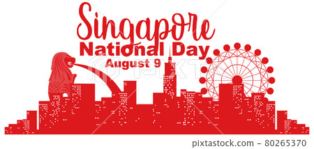Singapore National Day with Marina Bay Sands Singapore and fireworks 80265370