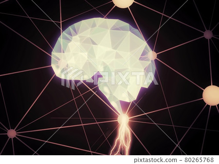 Geometric brain illustration with the concept of science technology 80265768