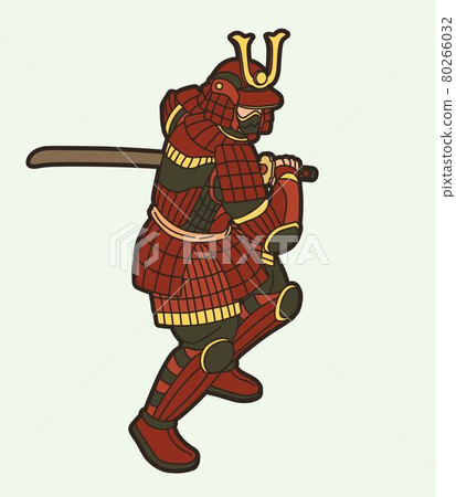Samurai Warrior or Ronin Japanese Fighter Bushido Action with Armor and Weapon Cartoon Graphic Vector Samurai Warrior or Ronin Japanese Fighter Bushido Action with Armor and Weapon Cartoon Graphic Vector 80266032