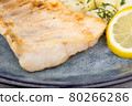 sudaka fillets, salt, greens, potatoes 80266286