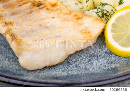 sudaka fillets, salt, greens, potatoes sudaka fillets, salt, greens, potatoes 80266286