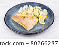 grilled vessel with boiled potatoes 80266287