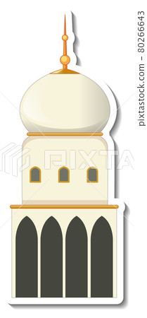 A sticker template with Mosque building isolated A sticker template with Mosque building isolated 80266643