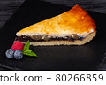 pie with poppy, pear, served with fresh berries 80266859