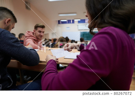 students arrange a coffee break students arrange a coffee break 80267072