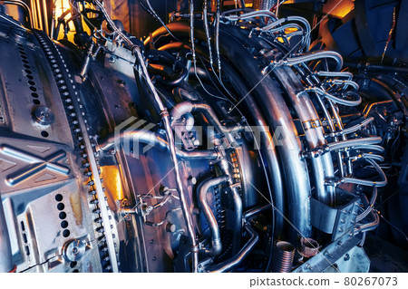 Parts of the operational gas turbine engine of a jet aircraft Parts of the operational gas turbine engine of a jet aircraft 80267073