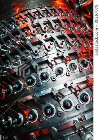 Parts of the operational gas turbine engine of a jet aircraft Parts of the operational gas turbine engine of a jet aircraft 80267079
