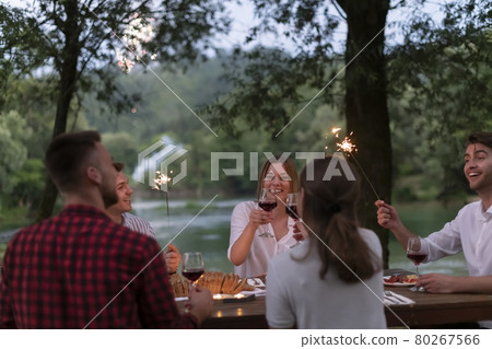french dinner party on summer french dinner party on summer 80267566