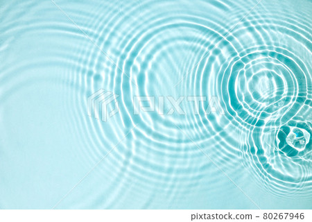 Blue water texture, blue mint water surface with rings and ripples. Spa concept background. Flat lay, copy space. Blue water texture, blue mint water surface with rings and ripples. Spa concept background. Flat lay, copy space. 80267946