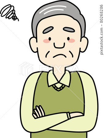 Illustration of an embarrassed grandfather... - Stock Illustration ...