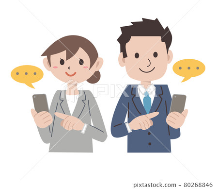 西裝智能手機操作男女 80268846