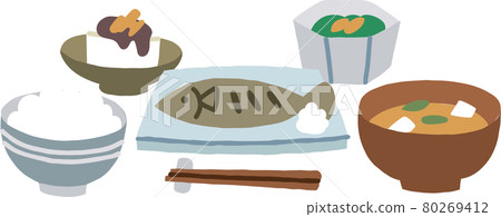 日本食物套烤魚 日本食物套烤魚 80269412
