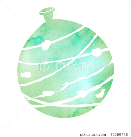 可用於夏季問候和夏末問候的夏季傳統水彩插圖/水氣球、溜溜球 80269738