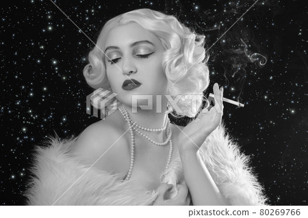 luxury woman smoking luxury woman smoking 80269766