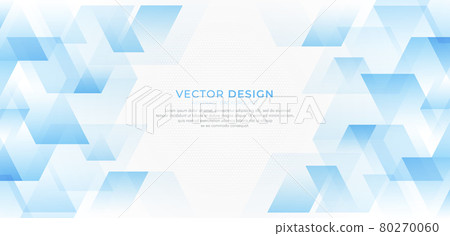 Abstract light blue polygons shape background. Modern simple transparent squares shape design. Futuristic technology concept on white background. Minimal square graphic vector pattern. Bright colorful 80270060