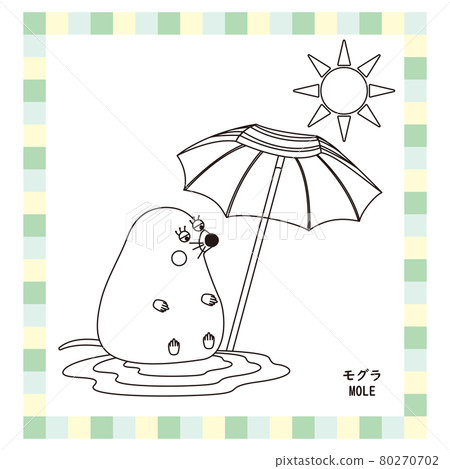 Cute animal series line drawing mole Cute animal series line drawing mole 80270702