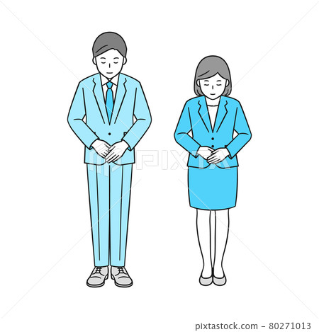 Businessman, businesswoman bowing Businessman, businesswoman bowing 80271013