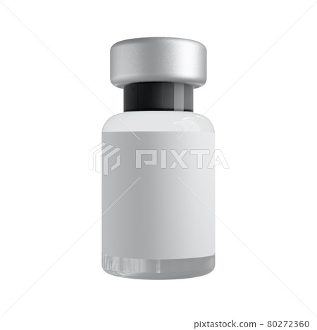 coronavirus vaccine. sars-cov-2 COVID-19. Ampoule with liquid and blank label. 3D 80272360