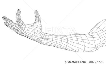Hand hold some tiny or thin object. Vector - Stock Illustration ...