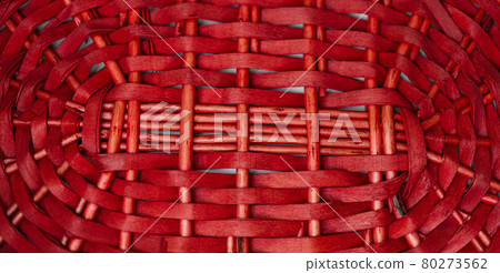 Red weave basket texture for background 80273562