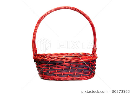 weave basket with clipping path on white background 80273563