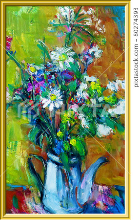 帶夏花油畫框 80274393