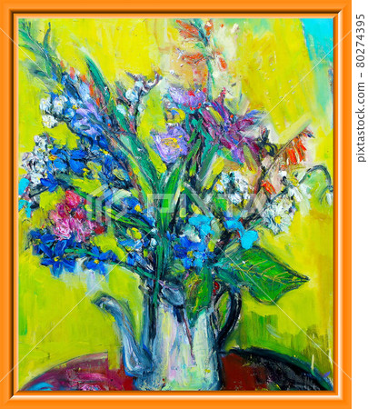 含夏季野花油畫框 80274395