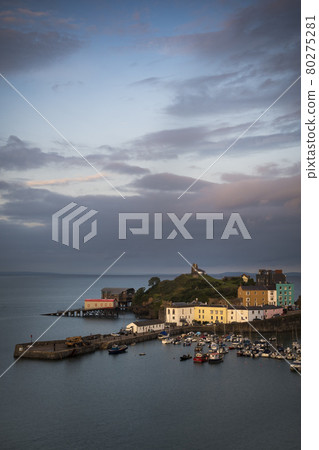 Tenby harbour in golden light on Pembrokeshire coast Tenby harbour in golden light on Pembrokeshire coast 80275281