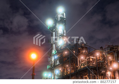 "Kanagawa Prefecture" Factory night view, Keihin industrial area 80277157