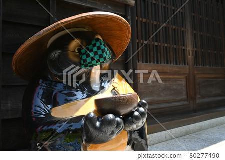 入口處的浣熊雕像 80277490