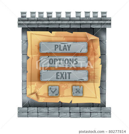 Stone Castle Game Interface Sign Board Stock Ilration 80277814 Pixta - Gray Brick Wall Panel Stone Castle Game Interface Sign Board Stock Ilration 80277814 Pixta - Gray Brick Wall Panel