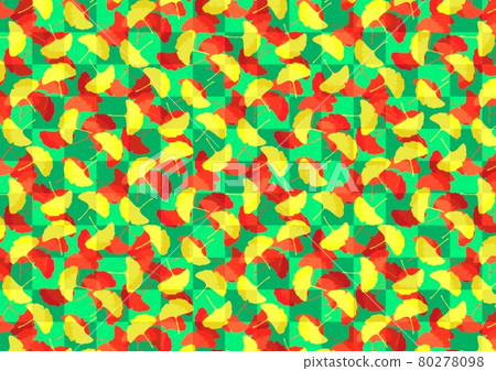 方格圖案與銀杏圖案 no.02 80278098