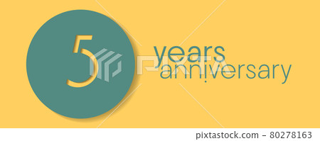 5 years anniversary vector icon, logo. Design element with graphic style number 5 years anniversary vector icon, logo. Design element with graphic style number 80278163