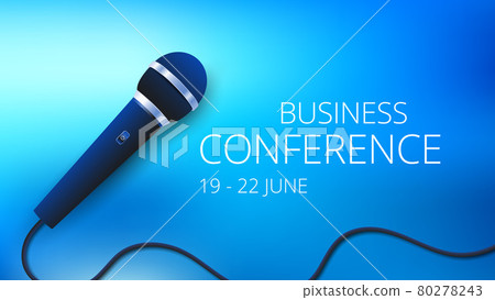 Vocal Microphone isolated on blue background 80278243