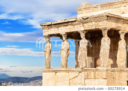 The Erechtheion or Erechtheum is an ancient Greek temple of the Acropolis of Athens in Greece. The Erechtheion or Erechtheum is an ancient Greek temple of the Acropolis of Athens in Greece. 80278914