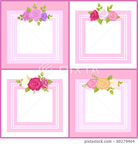 Four Frames with Decorative Flowers Color Banner Four Frames with Decorative Flowers Color Banner 80279464