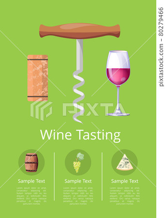 Wine Tasting Promotional Poster with Corkscrew Wine Tasting Promotional Poster with Corkscrew 80279466