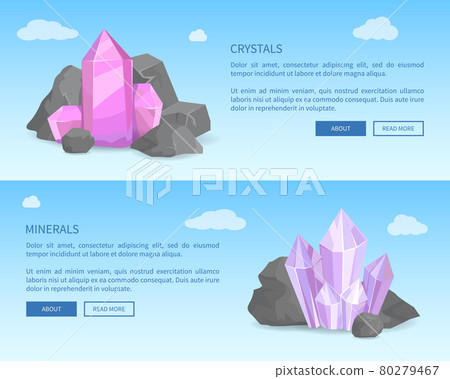 Crystals and Minerals Among Grey Stones Realistic Crystals and Minerals Among Grey Stones Realistic 80279467