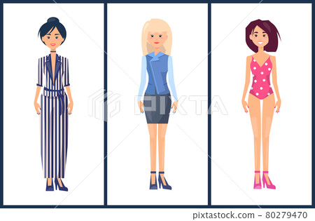 Fashionable Girls Set Summer Mode Collection Cloth Fashionable Girls Set Summer Mode Collection Cloth 80279470