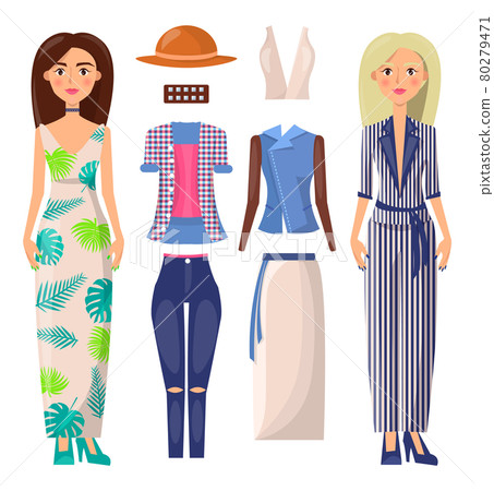 Women and Clothing Set Vector Banner Illustration 80279471