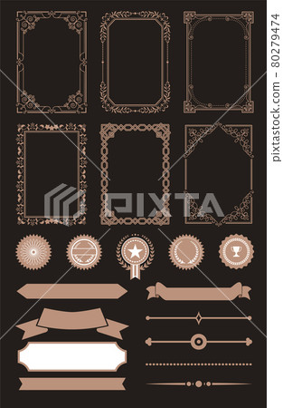 Frames Collection Vintage Vector Illustration Frames Collection Vintage Vector Illustration 80279474