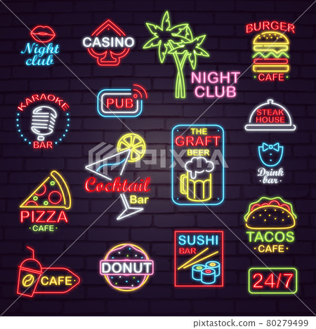 Neon Street Signboards for Night Clubs and Cafes 80279499