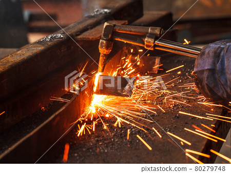 Sparks while cutting steel Sparks while cutting steel 80279748