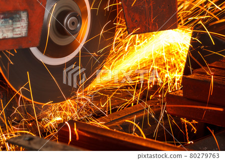 Sparks while cutting steel Sparks while cutting steel 80279763
