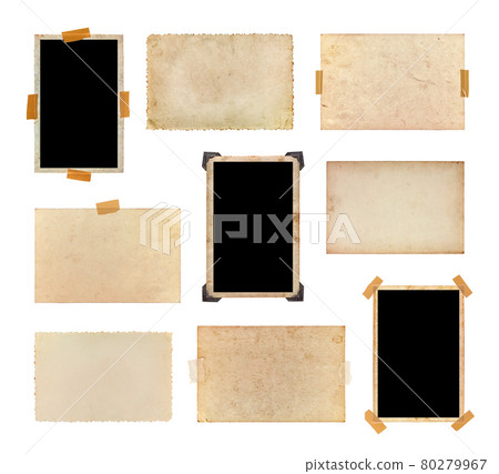 Set of vintage photos isolated on a white background. Set of vintage photos isolated on a white background. 80279967