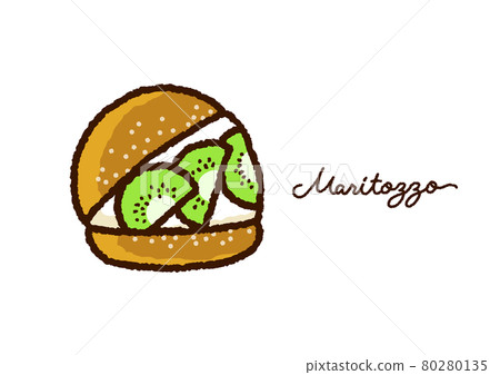 Maritozzo (kiwi) 可愛的插圖和流行的糖果 Maritozzo (kiwi) 可愛的插圖和流行的糖果 80280135